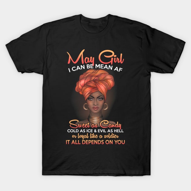 Queens Are Born In May Birthday T-Shirt for Black Women T-Shirt by carlostevet